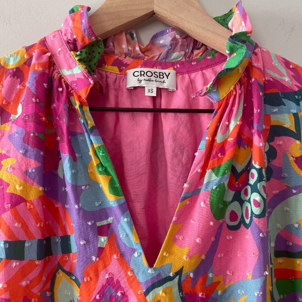 Tuckernuck Crosby by Mollie Burch Colorful Floral Wesley Midi Dress Heatwave XS - Picture 8 of 12